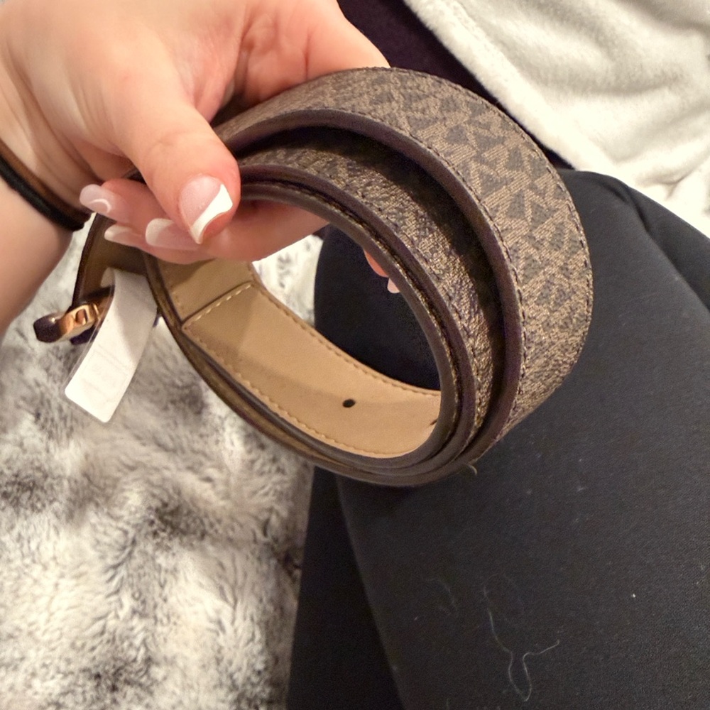 Michael Kors Women's Brown Patterned Belt